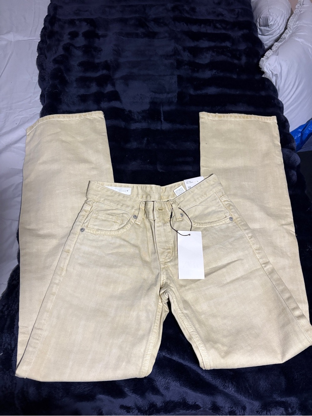 Women Men's Light Tan Chinos - wide leg